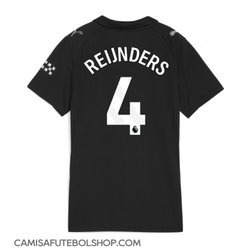 Camisa de time de futebol Manchester City Tijjani Reijnders #4 Replicas 2º Equipamento Feminina 2025-26 Manga Curta Camisa de time de futebol Manchester City Tijjani Reijnders #4 Replicas 2º Equipamento Feminina 2025-26 Manga Curta